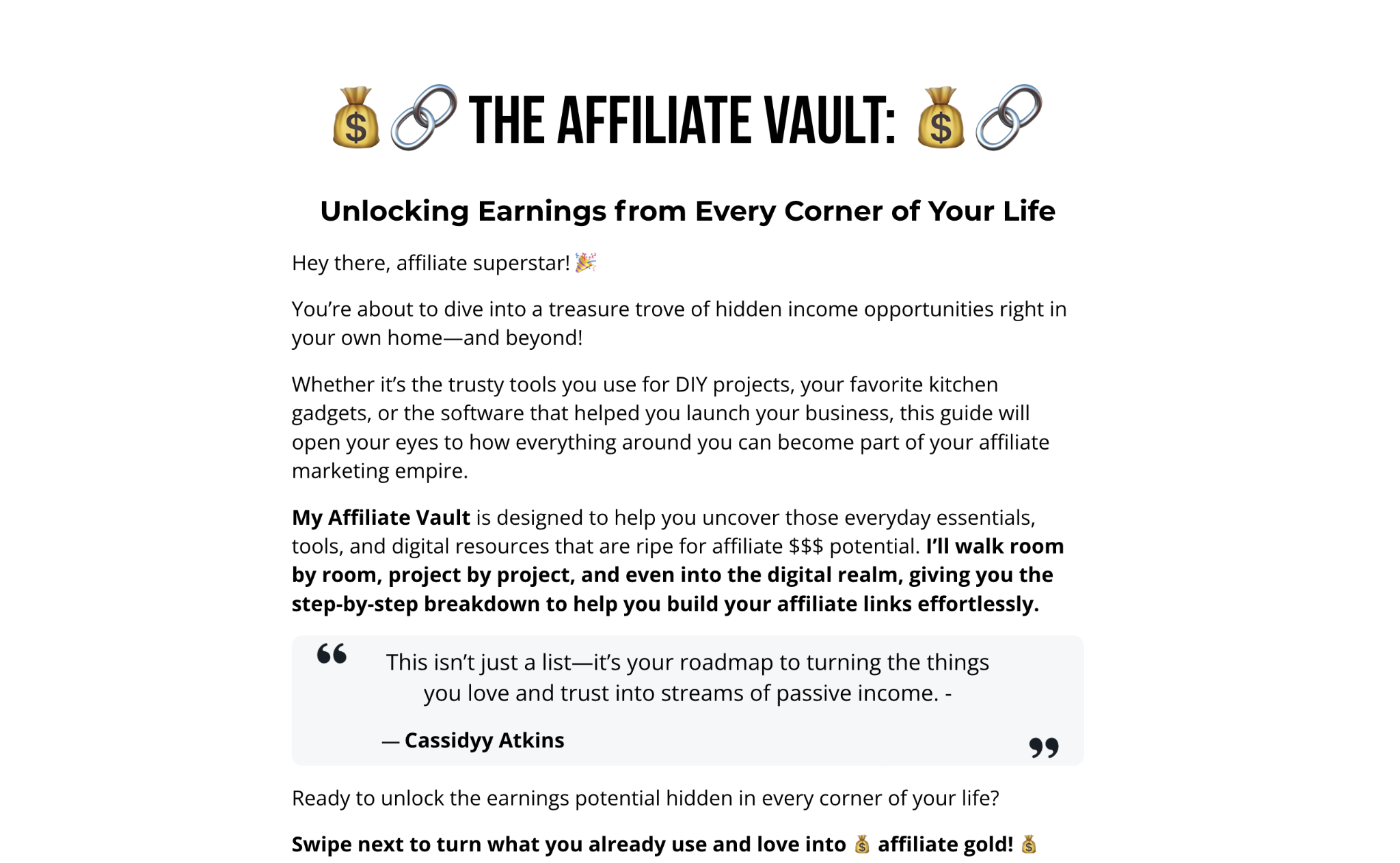 The Affiliate Vault cover