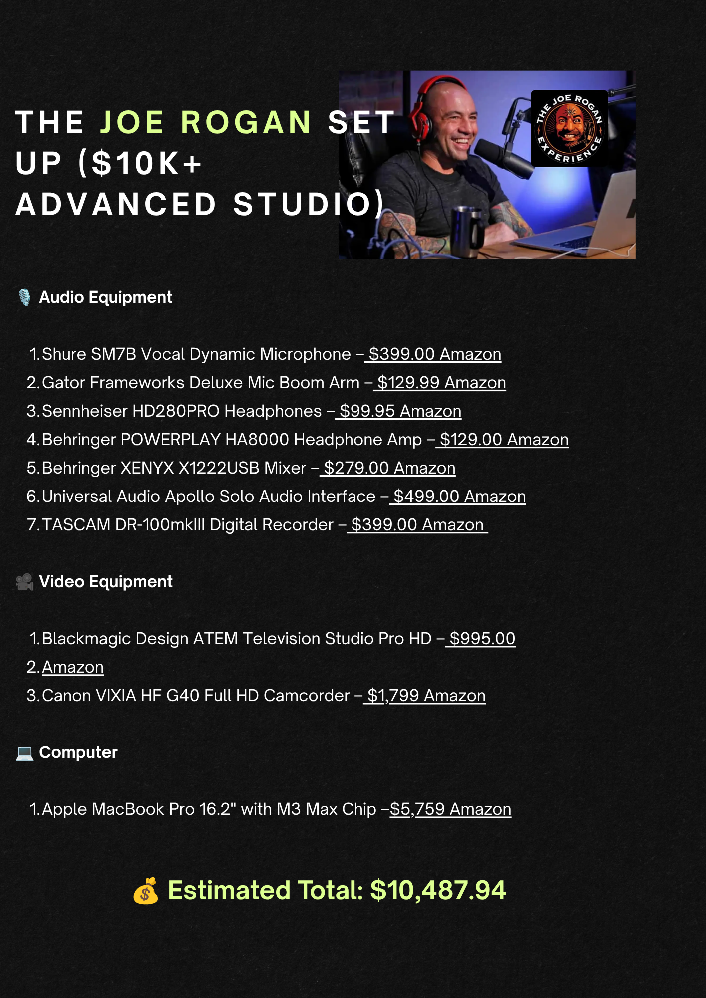 Joe Rogan Studio Breakdown cover